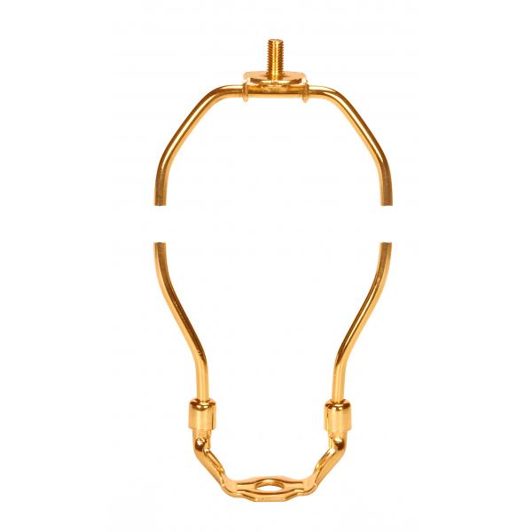 Heavy Duty Harp - Polished Brass Finish - 15" Height - 1/8 IP Saddle - 1/4-27 Thread - 125 Carton