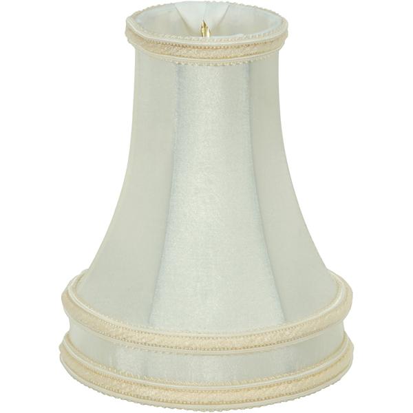 Clip On Shade - Cream Leather Look - 2-1/8" Top - 4" Bottom - 5-1/8" Side