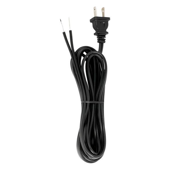 10 Ft.Full Tinned Cord Sets18/2 SPT-2-105C Cord Sets - Molded Plug - Full Tinned Tips for Push-In Terminals - 3/4" Strip with 2" Slit 36" Hank