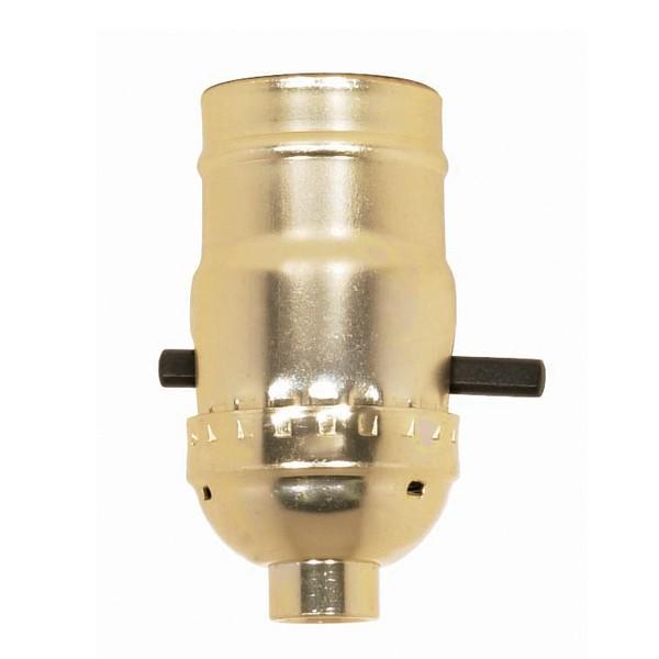 On-Off Push Thru Socket - 1/8 IPS - Aluminum - Brite Gilt Finish - 660W - 250V - 250 Master