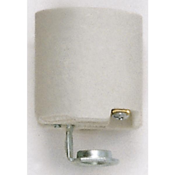 Porcelain Socket With 1/8 IPS Hickey - Aluminum Screw Shell - Unglazed - 660W - 250V