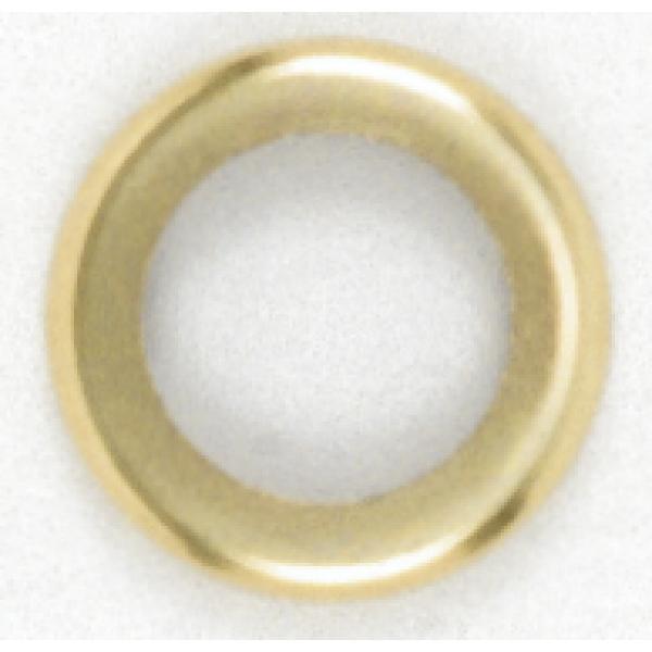 Steel Check Ring - Curled Edge - 1/4 IP Slip - Brass Plated Finish - 1-1/4" Diameter