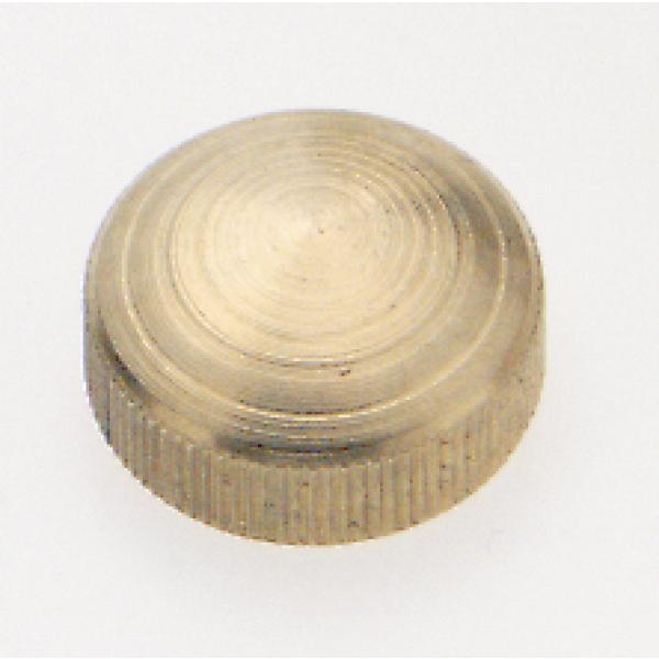 Brass Lock-Up Cap - 1/8 IP - 9/16" Diameter - 1/4" Height - Burnished And Lacquered