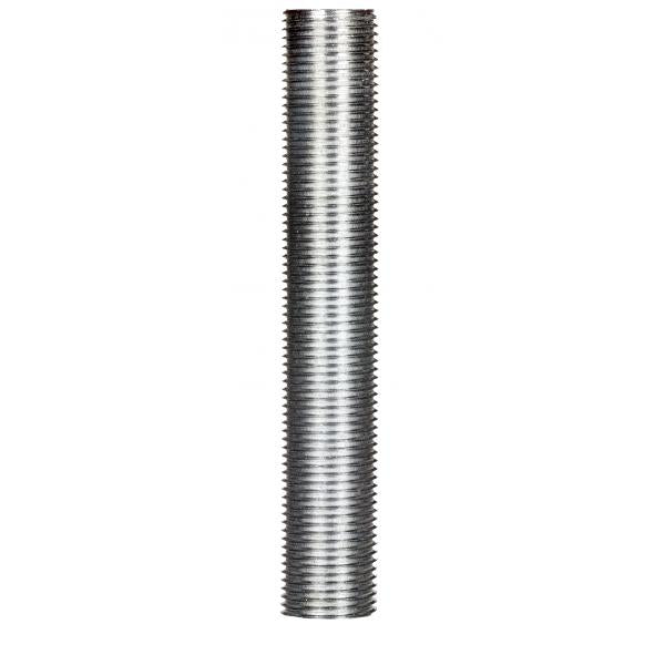 3/8 IP Steel Nipple - Zinc Plated - 6" Length - 5/8" Wide