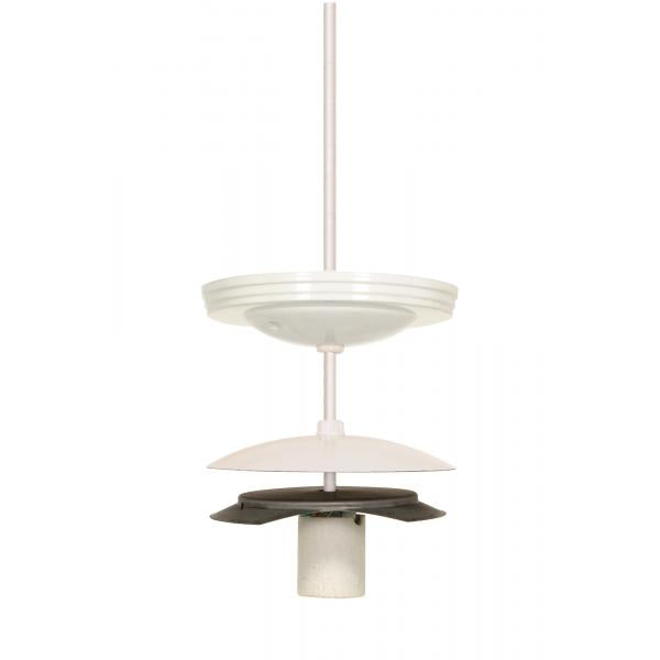 4" Neckless Ball Holder Kit - White Finish - For 3-7/8" Diameter Glass - 8 Foot 18/3 SVT - Includes Hardware