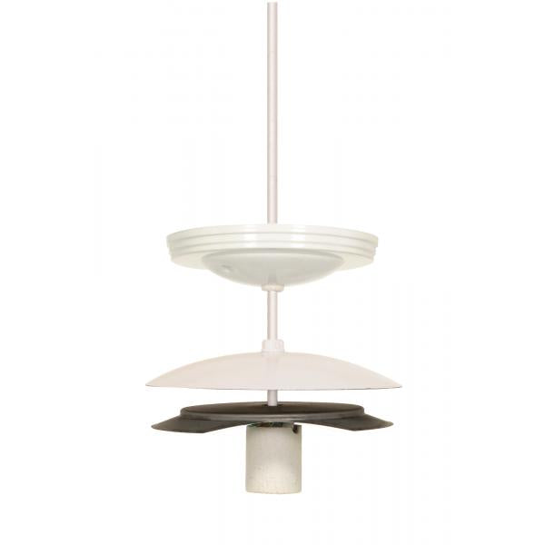 5" Neckless Ball Holder Kit - White Finish - For 5-1/4" Diameter Glass - 8 Foot 18/3 SVT - Includes Hardware