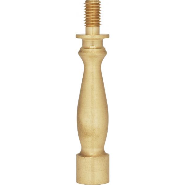 Solid Brass Riser - 1/4-27 - Burnished And Lacquered - 2" Length