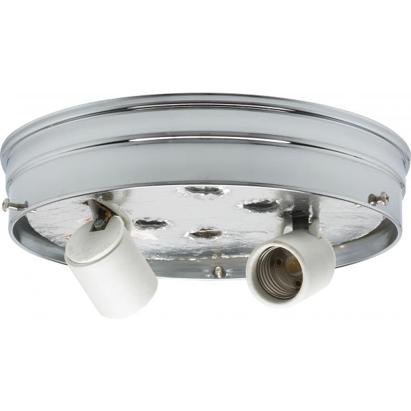 8" 2-Light Ceiling Pan - Chrome Finish - Includes Hardware - 60W Max