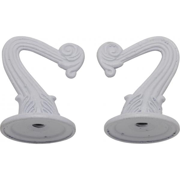 Die Cast Swag Hook Kit - White Finish - Kit Contains 2 Hooks With Hardware - 10lbs Max