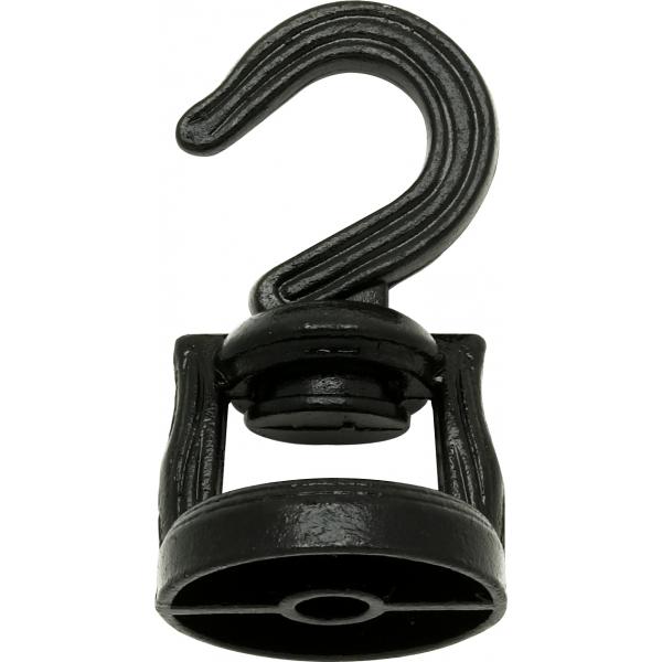 Die Cast Revolving Swivel Hooks - Black Finish - Kit Contains 1 Hook And Hardware