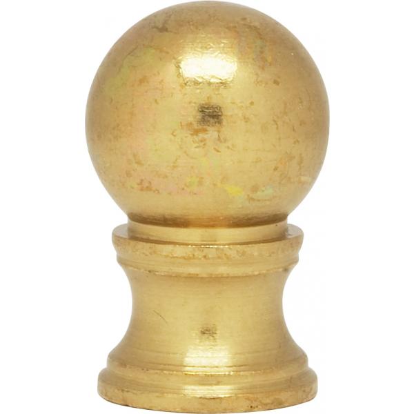Brass Ball Finial - 1-1/4" Height - 3/4" Diameter - 1/8 IP - Burnished And Lacquered