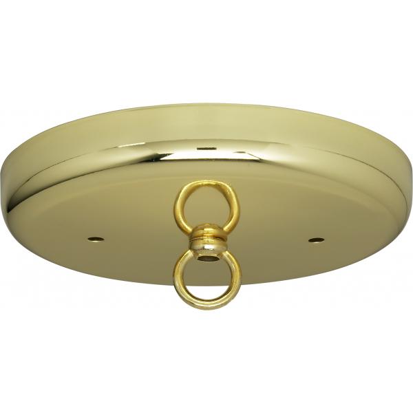 Contemporary Canopy Kit - Brass Finish - 5" Diameter - 7/16" Center Hole - 2-8/32 Bar Holes - Includes Hardware - 10lbs Max