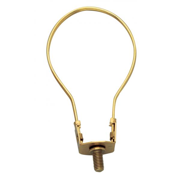 Bulb Clip - 1/4-27 - 3-5/8" Height - 2-1/8" Diameter - Medium Base - Brass Plated Finish