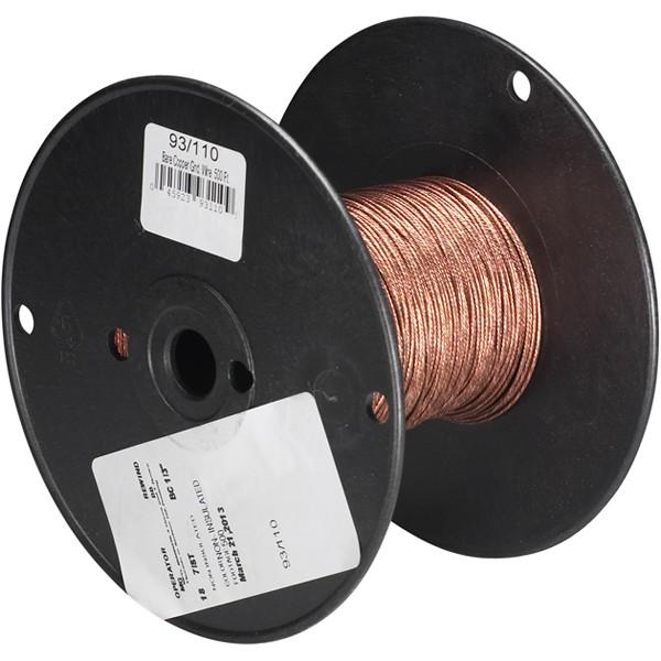Lamp And Lighting Bulk Wire - 18/1 Grounding Wire - 500 Foot/Spool - Bare Copper