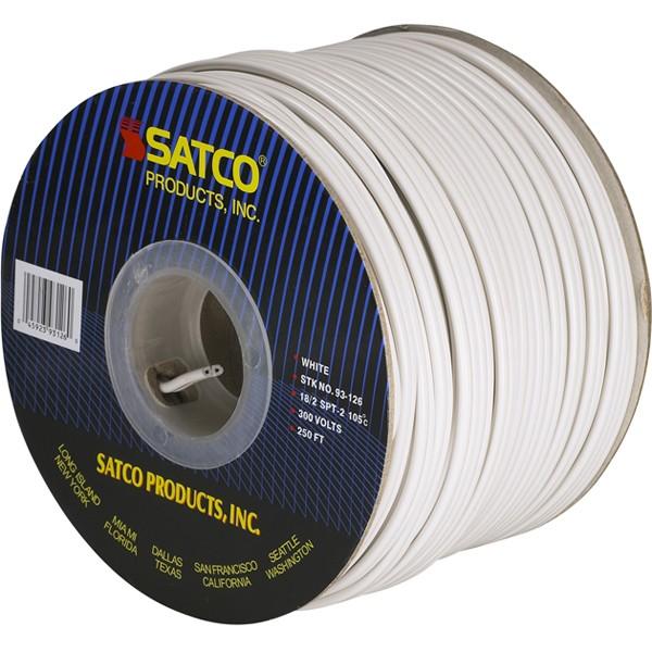 Lamp And Lighting Bulk Wire - 18/2 SPT-2 105C - 250 Foot/Spool - White