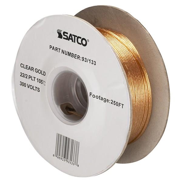 Lamp And Lighting Bulk Wire - 22/2 SPT-1 105C Wire - 250 Foot/Spool - Clear Gold