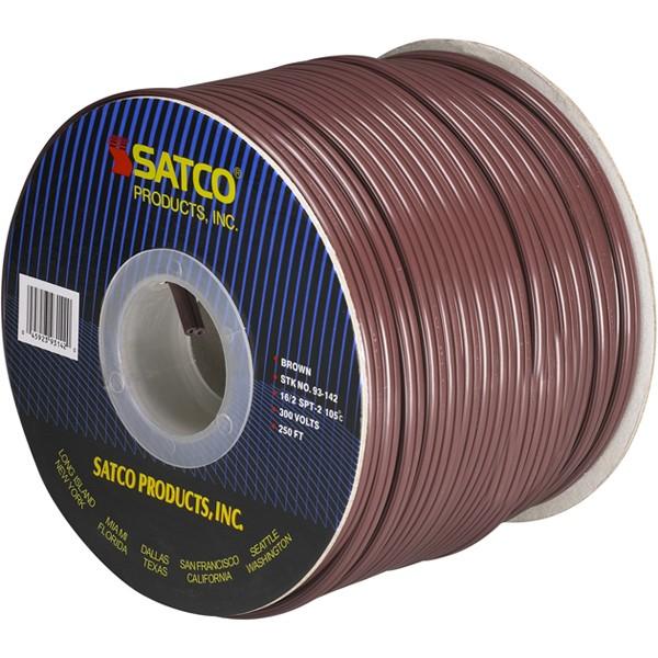 Lamp And Lighting Bulk Wire - 16/2 SPT-2 105C - 250 Foot/Spool - Brown