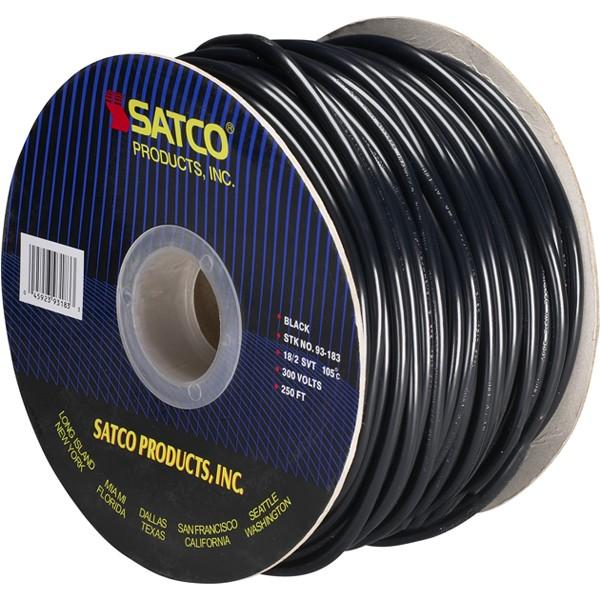 Pulley Bulk Wire - 18/2 SVT 105C Pulley Cord - 250 Foot/Spool - Black