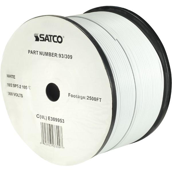 Lamp And Lighting Bulk Wire - 18/2 SPT-2 105C - 2500 Foot/Reel - White