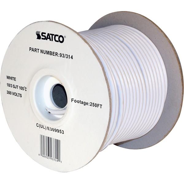 Pulley Bulk Wire - 18/3 SJT 105C Pulley Cord - 250 Foot/Spool - White