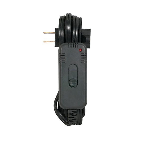 Slide Table Top Lamp Dimmer - 300W-120V Rating - 8 Foot SPT-2 Black Wire - Black Finish