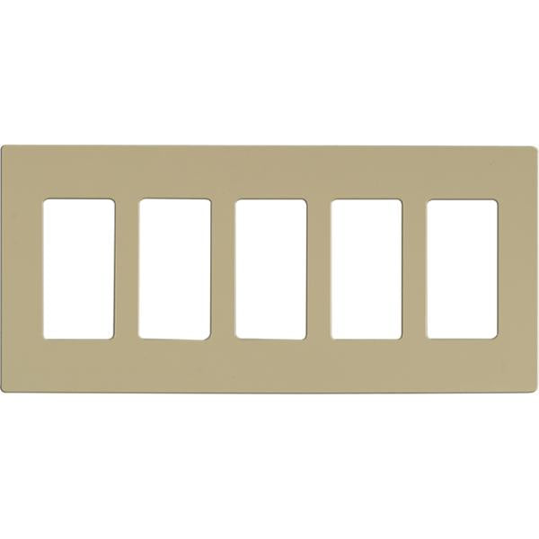 Wallplate For Dimmers And Sensors - 5-Gang - Ivory Finish - Lutron