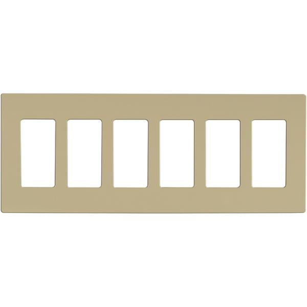 Wallplate For Dimmers And Sensors - 6-Gang - Ivory Finish - Lutron