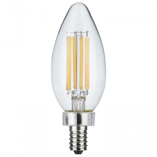 8 Watt C11 LED - Clear Finish - Candelabra Base - 4000K - 90 CRI - 800 Lumens - 120 Volt