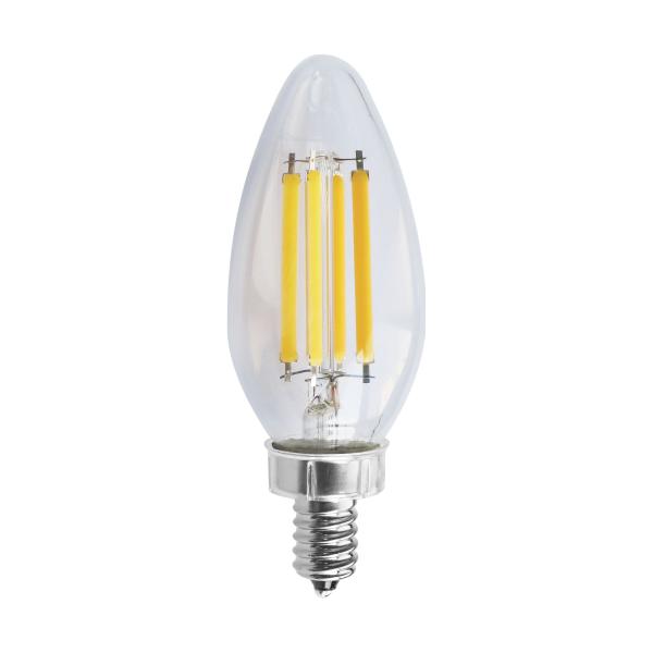 8 Watt C11 LED - Clear - Candelabra base - 3000K - 90 CRI - 760 Lumens - 120 Volt