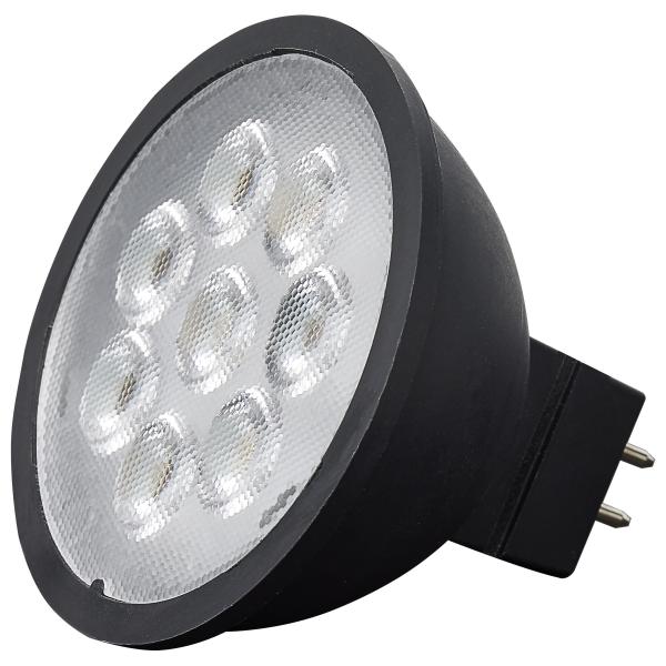 6.5 Watt MR16 LED - Black Finish - 3000K - GU5.3 Base - 500 Lumens - 12 Volt