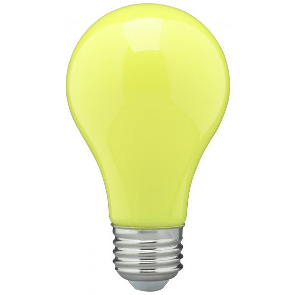 8 Watt A19 LED - Ceramic Yellow - Medium base - 360 deg. Beam Angle - 120 Volt