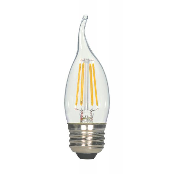 4.5 Watt CA10 LED - Clear - Medium base - 5000K - 120 Volt - 2-Card