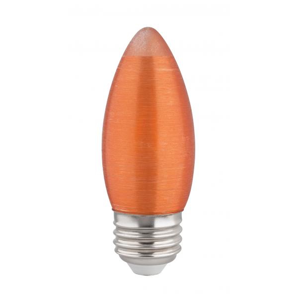 2 Watt C11 LED - Satin Spun - Amber - Medium base - 2100K - 100 Lumens - 120 Volt - Carded
