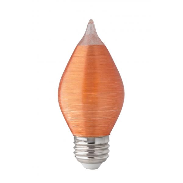 4 Watt C15 LED - Satin Spun - Amber - Medium base - 2100K - 240 Lumens - 120 Volt - Carded