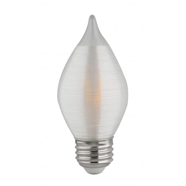 4 Watt C15 LED - Satin Spun - Clear - Medium base - 2700K - 300 Lumens - 120 Volt - Carded