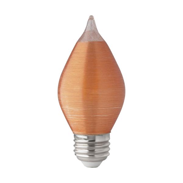 4 Watt C15 LED - Satin Spun - Amber - Medium base - 2100K - 240 Lumens - 120 Volt