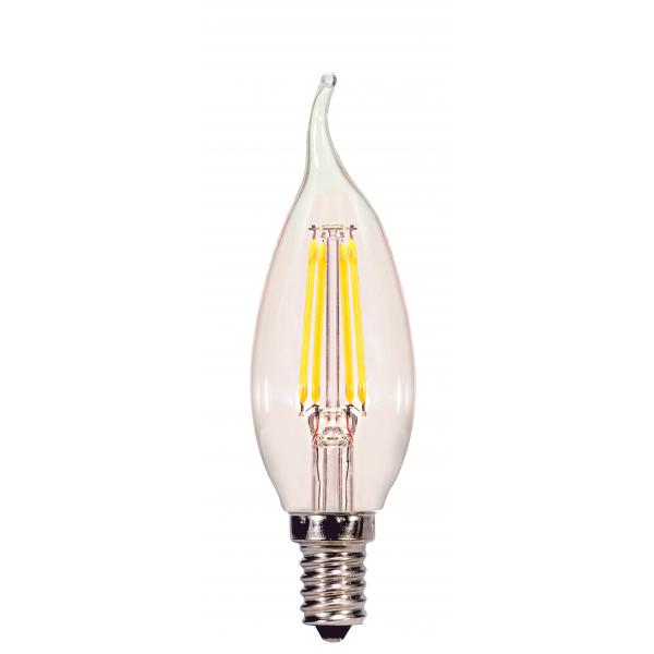 4 Watt CA11 LED - Clear - Candelabra base - 2700K - 350 Lumens - 120 Volt - Carded