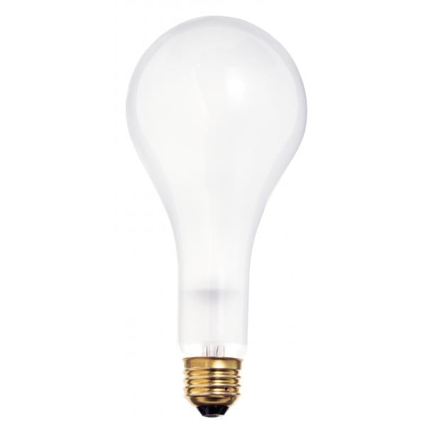 300 Watt PS25 Incandescent - Frost - 5000 Average rated hours - 3600 Lumens - Medium base - 130 Volt