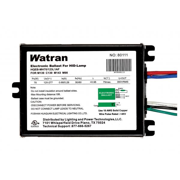 Electronic Ballast HQEB/MH70/123L1AF UNV RECTANGLE MC70 FCAN CMH70