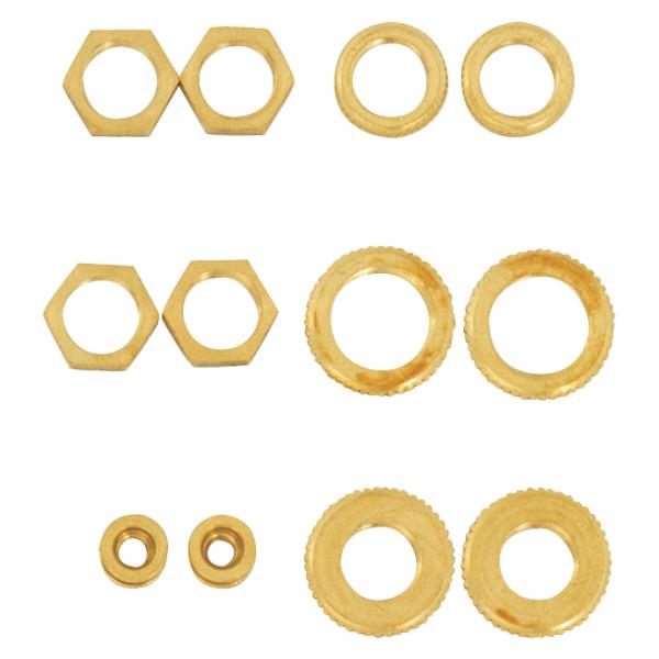 12 Assorted Brass Locknuts
