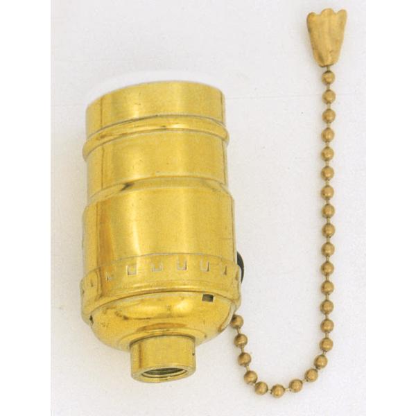 Standard Socket With Pull Chain - Brite Gilt Finish