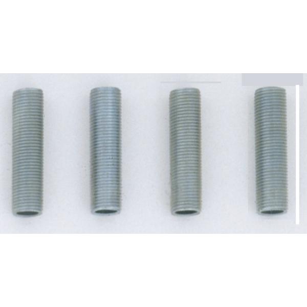 4 Steel Nipples - 1/8 IPS - Running Thread - 1-1/2" Length