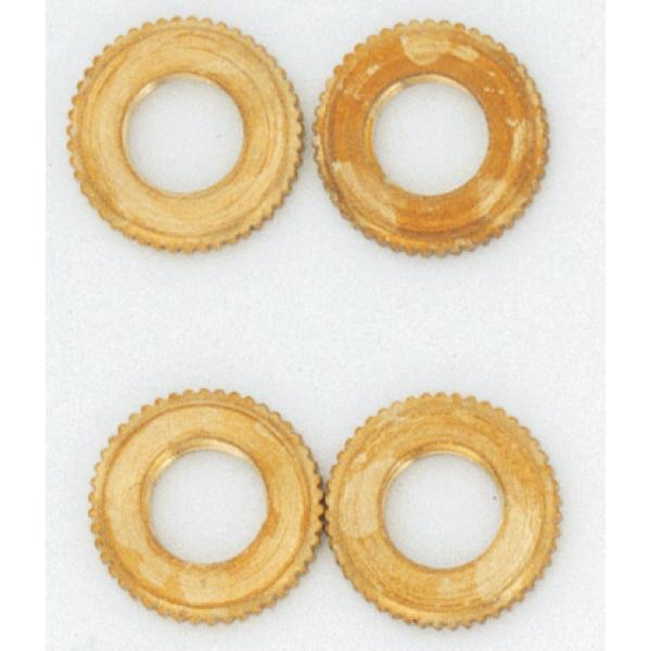 4 Knurled Brass Locknuts - 1/8 IPS