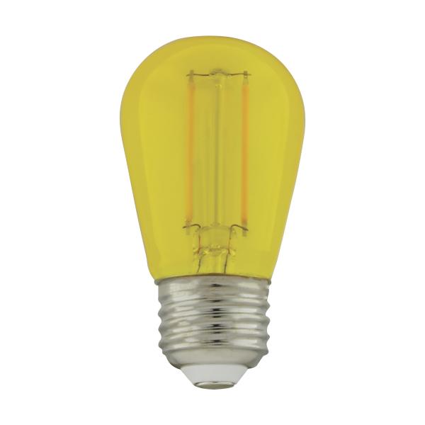 1 Watt - S14 LED Filament - Yellow Transparent Glass Bulb - E26 Base - 120 Volt - Non-Dimmable - Pack of 4