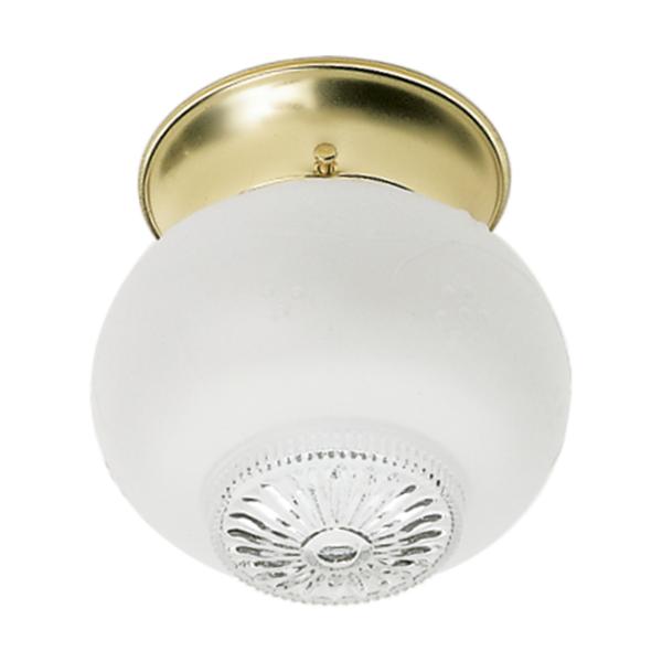 1 Light - 6" - Ceiling Fixture - Clear Bottom Squat Ball - Polished Brass Finish