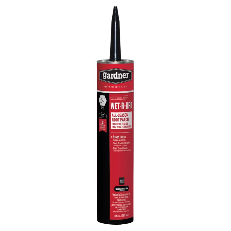 Gardner WET-R-DRI Gloss Black Patching Cement All-Weather Roof Cement 10 oz