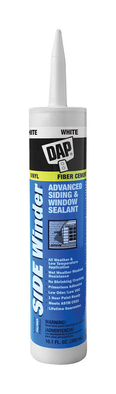 DAP Sidewinder White Polymer Advanced Siding and Window Sealant 10.1 oz