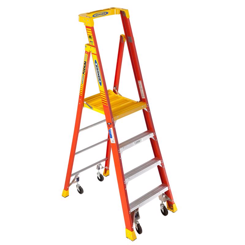 Werner 4 ft. H Fiberglass Podium Platform Ladder Type IA 300 lb. capacity