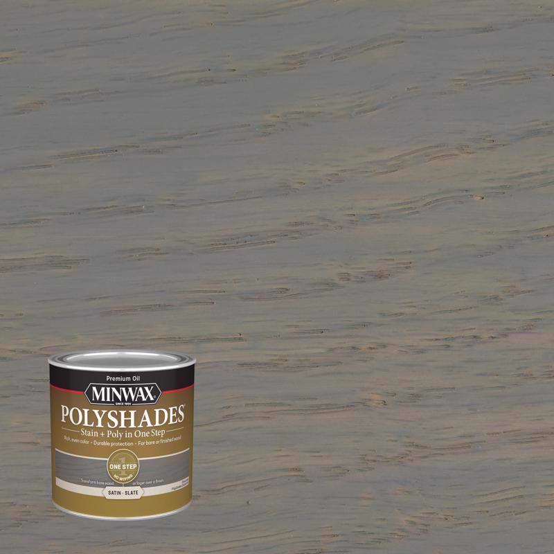 Minwax PolyShades Semi-Transparent Satin Slate Oil-Based Stain/Polyurethane Finish 0.5 pt