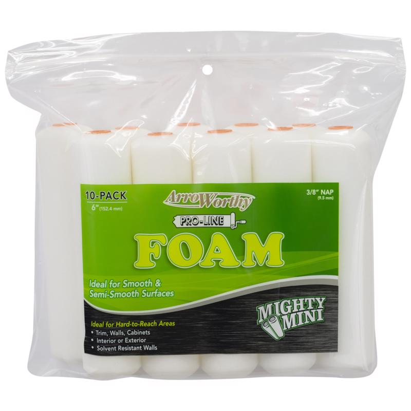 ArroWorthy Pro-Line Foam 6 in. W X 3/8 in. Mini Paint Roller Cover 10 pk